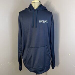 New England Patriots Hoodie Black Embroidered NFL Football Fleece Lined Sz XL